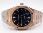 Replica Audemars Piguet Royal Oak Rose Gold Black Dial Watch